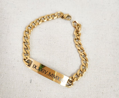 Engravable Curb Chain Bracelet